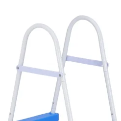 VEVOR Above Ground Pool Ladder, 3-Step Steel A-Frame Swimming Pool Stairs for 36 in High Wall, 300 lbs Capacity Entry/Exit Steps with Secure Non-Slip Sturdy Wide Step, Easy Setup, White & Blue