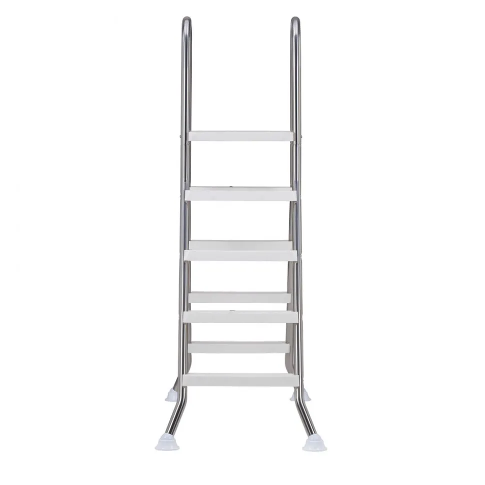 VEVOR Above Ground Pool Ladder, Stainless Steel A-Frame Swimming Pool Stairs for 49.2 in High Wall, 330 lbs Capacity Heavy Duty Entry/Exit Steps with Secure Non-Slip 4 Steps and Platform, Silver