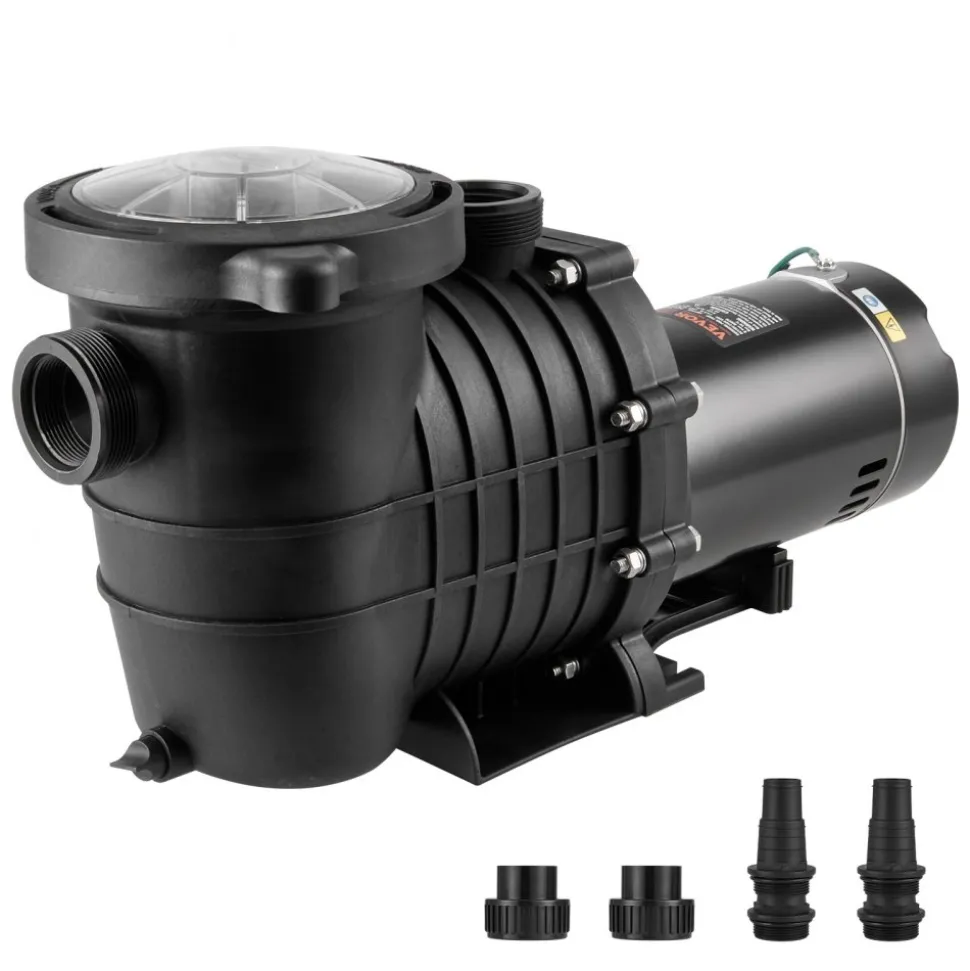 VEVOR Above Ground Pool Pump, 2 HP, 110 GPM Max Flow Single Speed Swimming Pool Pump, 110V/240V 3450 RPM 59 ft Max Head Pool Pump with Filter Basket, for Above Ground Pools Hot Tubs Spas