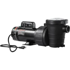 VEVOR Above Ground Pool Pump, 1.5HP/0.35HP, Dual Speed Swimming Pool Pump, High 110 GPM 54 ft Lift, Low 52 GPM 14 ft Lift, 110V 3450 RPM with Strainer Basket, 122°F Max Water Temp, for Hot Tubs Spas
