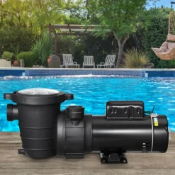 VEVOR Above Ground Pool Pump, 1.5HP/0.35HP, Dual Speed Swimming Pool Pump, High 110 GPM 54 ft Lift, Low 52 GPM 14 ft Lift, 110V 3450 RPM with Strainer Basket, 122°F Max Water Temp, for Hot Tubs Spas
