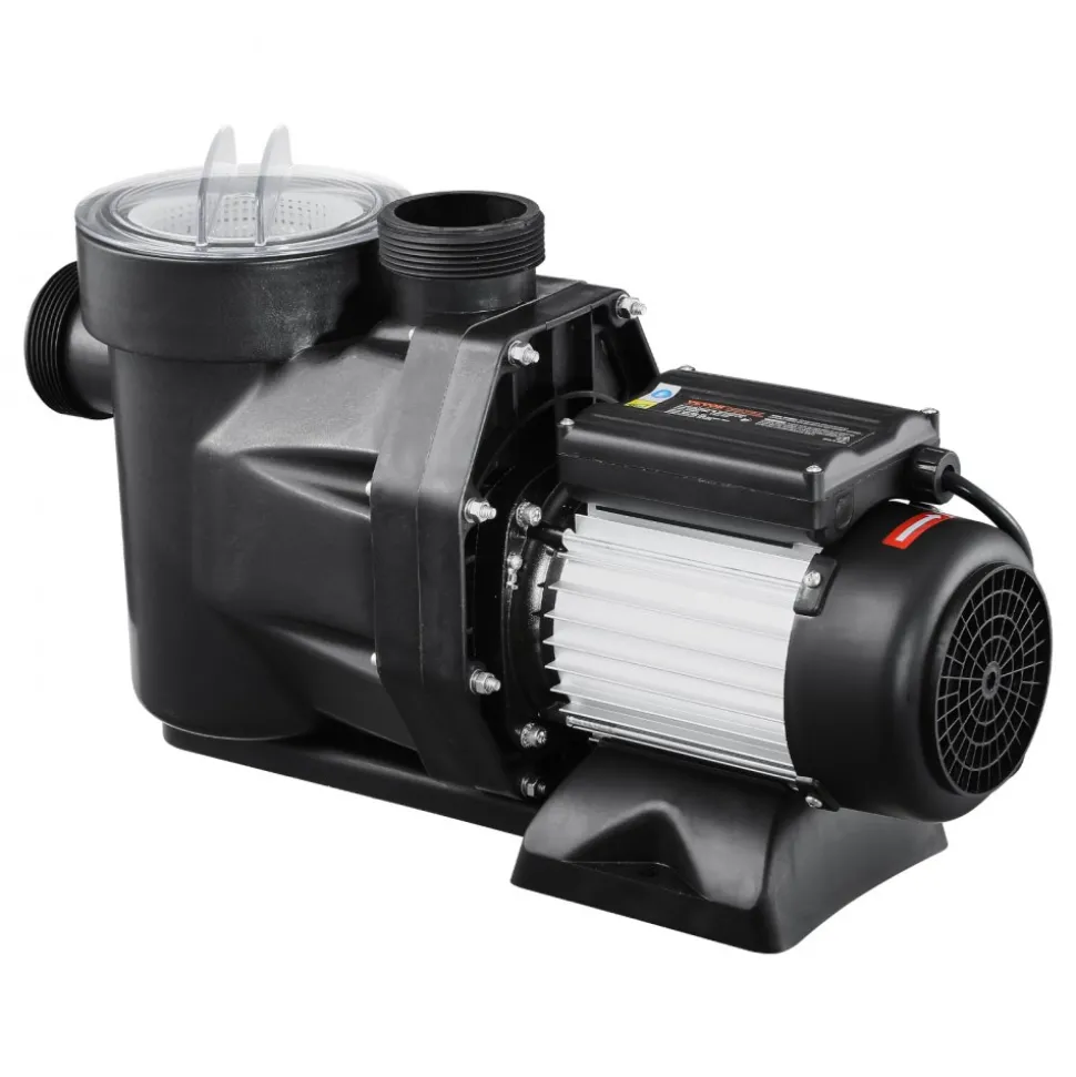 VEVOR Above Ground Pool Pump, 2 HP, 135 GPM Max Flow Single Speed Swimming Pool Pump, 220V 3450 RPM 61 ft Max Head Lift with PP Shell Strainer Basket, 122°F Max Water Temp, for Hot Tubs Spas, No Plug