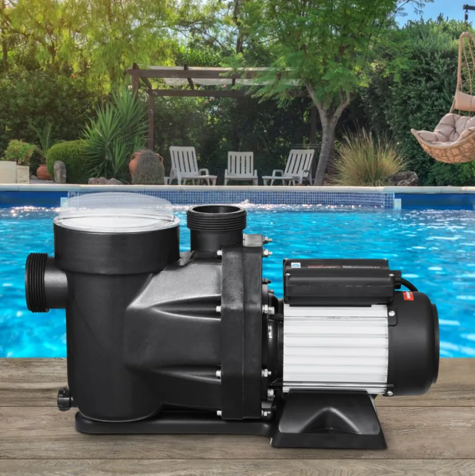 VEVOR Above Ground Pool Pump, 2 HP, 135 GPM Max Flow Single Speed Swimming Pool Pump, 220V 3450 RPM 61 ft Max Head Lift with PP Shell Strainer Basket, 122°F Max Water Temp, for Hot Tubs Spas, No Plug