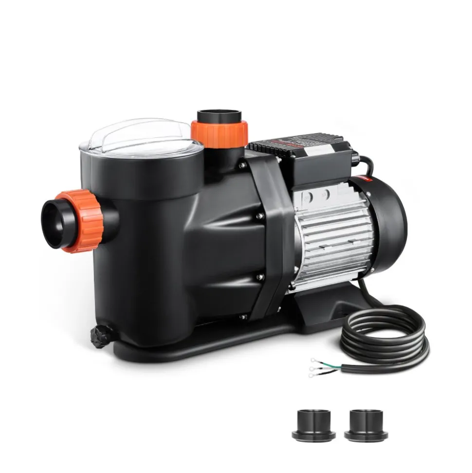 VEVOR Above Ground Pool Pump, 3 HP, 149 GPM Max Flow Single Speed Swimming Pool Pump, 220V 3450 RPM 42 ft Max Head Lift with PP Shell Strainer Basket, 122°F Max Water Temp, for Hot Tubs Spas, No Plug