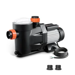 VEVOR Above Ground Pool Pump, 1.5HP, 122 GPM Max Flow Single Speed Swimming Pool Pump, 220V 3450 RPM 55 ft Max Head Lift with PP Shell Strainer Basket, 122°F Max Water Temp, for Hot Tubs Spas, No Plug