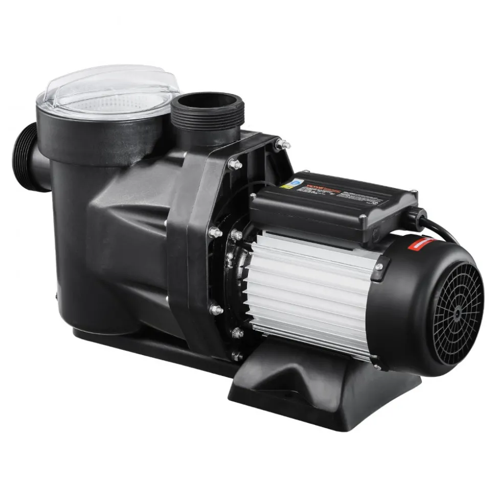 VEVOR Above Ground Pool Pump, 1.5HP, 122 GPM Max Flow Single Speed Swimming Pool Pump, 220V 3450 RPM 55 ft Max Head Lift with PP Shell Strainer Basket, 122°F Max Water Temp, for Hot Tubs Spas, No Plug