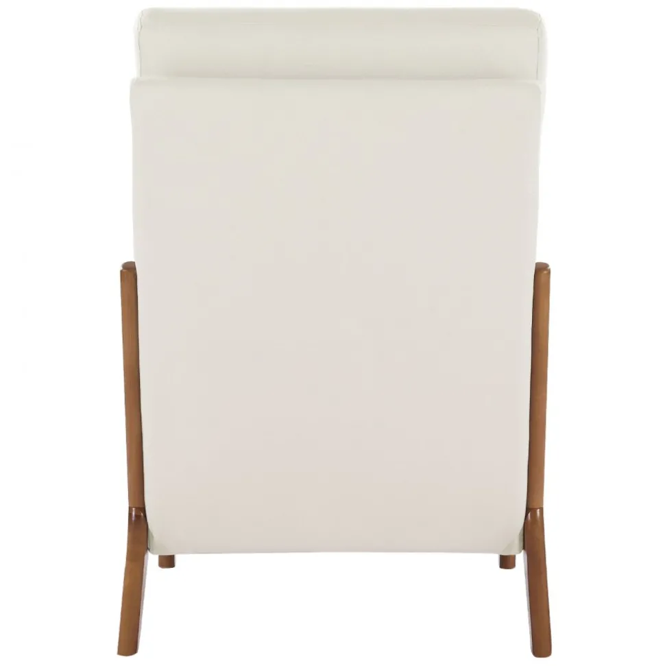 VEVOR Accent Chair, High Back Mid Century Modern Armchair with Solid Wood Frame and Non-Slip Legs, Upholstered Leisure Chair with Linen Fabric and 5.3 in Thickened Cushion, for Living Room, Bedroom