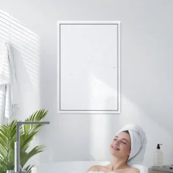 VEVOR Access Panel for Drywall, 25.3 x 17.2 in Galvanized Steel Access Door, Easy Install Hinged Service Panel with Screwdriver Latch, for Ceiling Plumbing Electrical, 16.4 x 24.4 in Cutout Size White