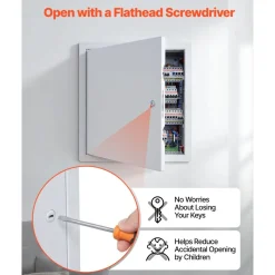 VEVOR Access Panel for Drywall, 19.2 x 19.2 in Galvanized Steel Access Door, Easy Install Hinged Service Panel with Screwdriver Latch, for Ceiling Plumbing Electrical, 18.4 x 18.4 in Cutout Size White