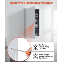 VEVOR Access Panel for Drywall, 25.3 x 13.3 in Galvanized Steel Access Door, Easy Install Hinged Service Panel with Screwdriver Latch, for Ceiling Plumbing Electrical, 12.4 x 24.4 in Cutout Size White