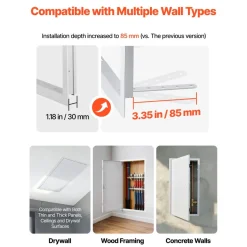 VEVOR Access Panel for Drywall, 25.3 x 13.3 in Galvanized Steel Access Door, Easy Install Hinged Service Panel with Screwdriver Latch, for Ceiling Plumbing Electrical, 12.4 x 24.4 in Cutout Size White