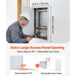 VEVOR Access Panel for Drywall, 30.3 x 15.2 in Galvanized Steel Access Door, Easy Install Hinged Service Panel with Screwdriver Latch, for Ceiling Plumbing Electrical, 14.4 x 29.4 in Cutout Size White