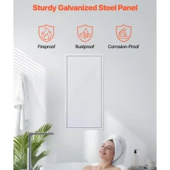 VEVOR Access Panel for Drywall, 30.3 x 15.2 in Galvanized Steel Access Door, Easy Install Hinged Service Panel with Screwdriver Latch, for Ceiling Plumbing Electrical, 14.4 x 29.4 in Cutout Size White