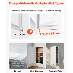 VEVOR Access Panel for Drywall, 30.3 x 15.2 in Galvanized Steel Access Door, Easy Install Hinged Service Panel with Screwdriver Latch, for Ceiling Plumbing Electrical, 14.4 x 29.4 in Cutout Size White