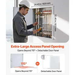 VEVOR Access Panel for Drywall, 33.2 x 25.2 in Galvanized Steel Access Door, Easy Install Hinged Service Panel with Screwdriver Latch, for Ceiling Plumbing Electrical, 24.4 x 32.4 in Cutout Size White