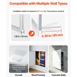 VEVOR Access Panel for Drywall, 33.2 x 25.2 in Galvanized Steel Access Door, Easy Install Hinged Service Panel with Screwdriver Latch, for Ceiling Plumbing Electrical, 24.4 x 32.4 in Cutout Size White