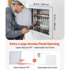 VEVOR Access Panel for Drywall, 15.2 x 15.2 in Galvanized Steel Access Door, Easy Install Hinged Service Panel with Screwdriver Latch, for Ceiling Plumbing Electrical, 14.4 x 14.4 in Cutout Size White