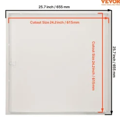 VEVOR Access Panel for Drywall & Ceiling, 24 x 24 Inch Plumbing Access Panels, Reinforced Access Door, Heavy-Duty Steel Wall Hole Cover, Easy Install Removable Hinged Panel for Wiring & Cables, Silver