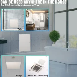 VEVOR Access Panel for Drywall & Ceiling, 24 x 24 Inch Plumbing Access Panels, Reinforced Access Door, Heavy-Duty Steel Wall Hole Cover, Easy Install Removable Hinged Panel for Wiring & Cables, Silver