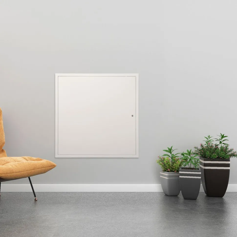 VEVOR Access Panel for Drywall & Ceiling, 24 x 24 Inch Plumbing Access Panels, Reinforced Access Door, Heavy-Duty Steel Wall Hole Cover, Easy Install Removable Hinged Panel for Wiring & Cables, Silver
