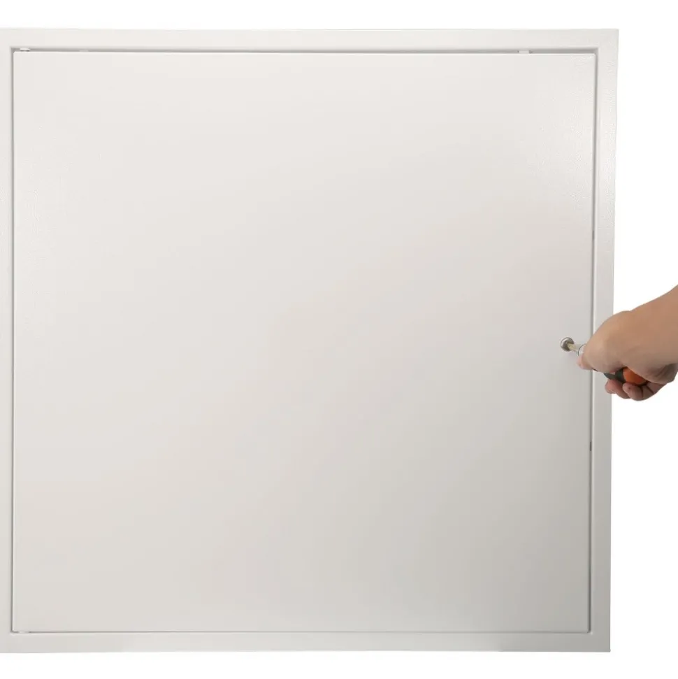 VEVOR Access Panel for Drywall & Ceiling, 24 x 24 Inch Plumbing Access Panels, Reinforced Access Door, Heavy-Duty Steel Wall Hole Cover, Easy Install Removable Hinged Panel for Wiring & Cables, Silver