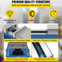 VEVOR 6'' ACCU Lock Vise for Precision, Milling Vice with 6 Inch Jaw for Drill Press, Milling & Drilling Bench Clamp Vice