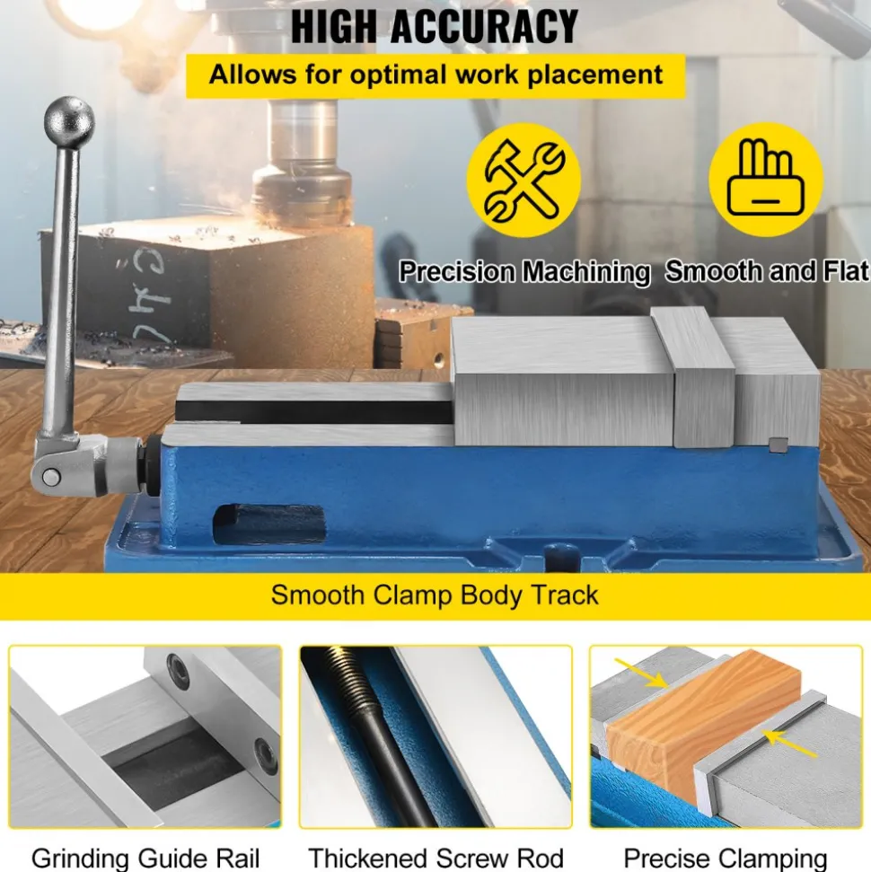 VEVOR 6'' ACCU Lock Vise for Precision, Milling Vice with 6 Inch Jaw for Drill Press, Milling & Drilling Bench Clamp Vice