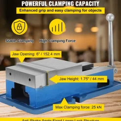 VEVOR 6'' ACCU Lock Vise for Precision, Milling Vice with 6 Inch Jaw for Drill Press, Milling & Drilling Bench Clamp Vice