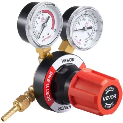 VEVOR Acetylene Regulator, Precise Acetylene Regulator, 0-500PSI Welding Gas Gauge with CGA-510 Inlet Connection & 9/16