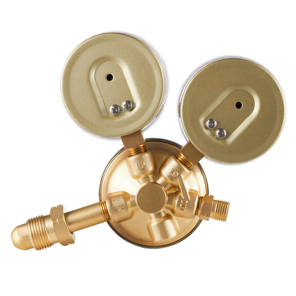 VEVOR Acetylene Regulator, Precise Acetylene Regulator, 0-500PSI Welding Gas Gauge with CGA-510 Inlet Connection & 9/16"-18 LH Outlet Connection, PC Knob Adjustment