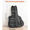 VEVOR Acoustic Guitar Bag, 47.1 Inch, Hard-Shell Protective Travel Carrying Case with Accessory Compartment, Foam Padding, Portable Handle, Shoulder Straps, for 41 Inch Acoustic Guitars, Black