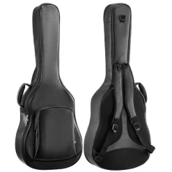 VEVOR Acoustic Guitar Bag, 47.1 Inch, Hard-Shell Protective Travel Carrying Case with Accessory Compartment, Foam Padding, Portable Handle, Shoulder Straps, for 41 Inch Acoustic Guitars, Black