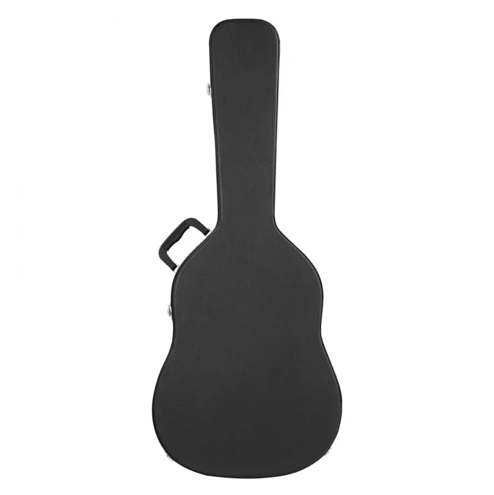 VEVOR Acoustic Guitar Hard Case, 43.31 in Gourd-Shaped Guitar Hard Case, With Lock Latch Key Handle, PVC Padding Soft Lining Water-Resistant Hard Shell Guitar Case, for 39-41 in Acoustic Guitar, Black