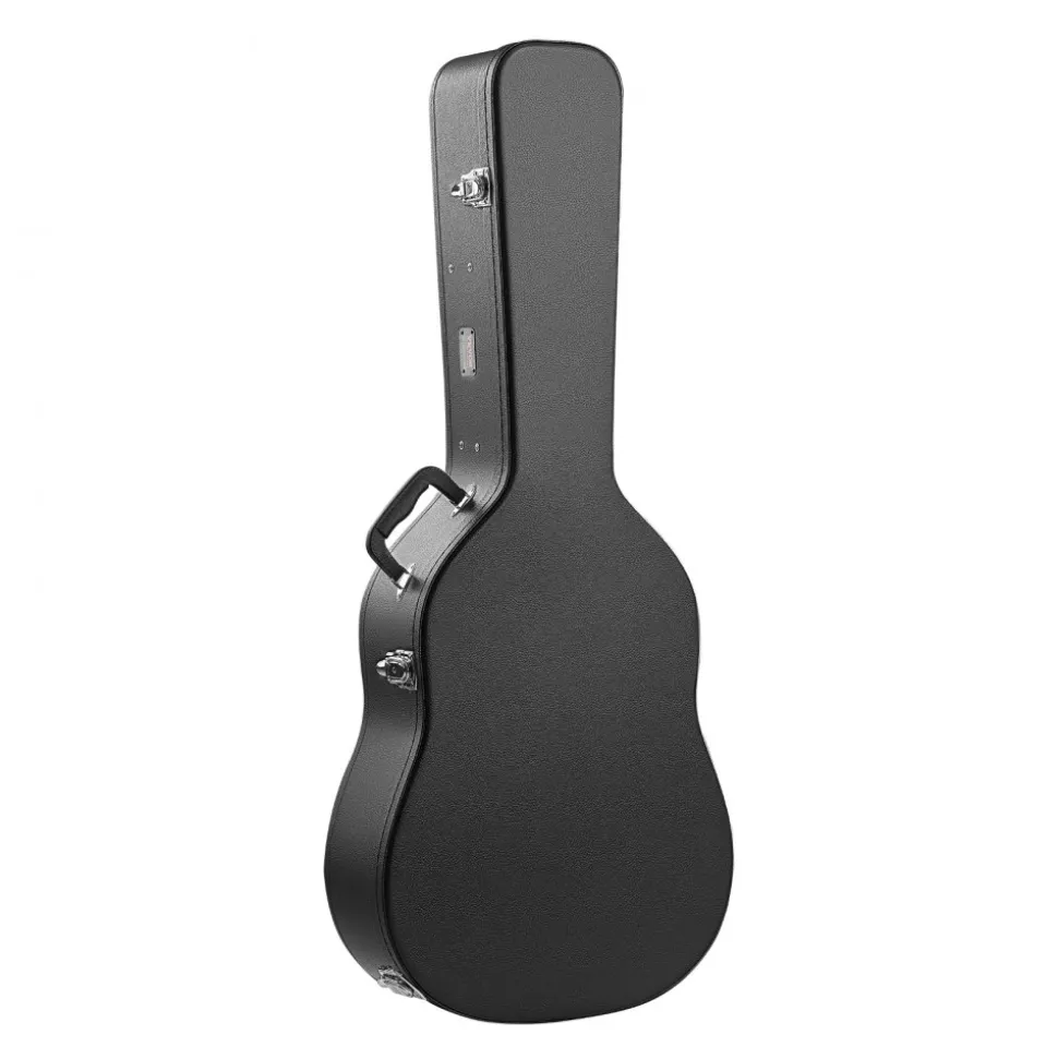VEVOR Acoustic Guitar Hard Case, 43.31 in Gourd-Shaped Guitar Hard Case, With Lock Latch Key Handle, PVC Padding Soft Lining Water-Resistant Hard Shell Guitar Case, for 39-41 in Acoustic Guitar, Black