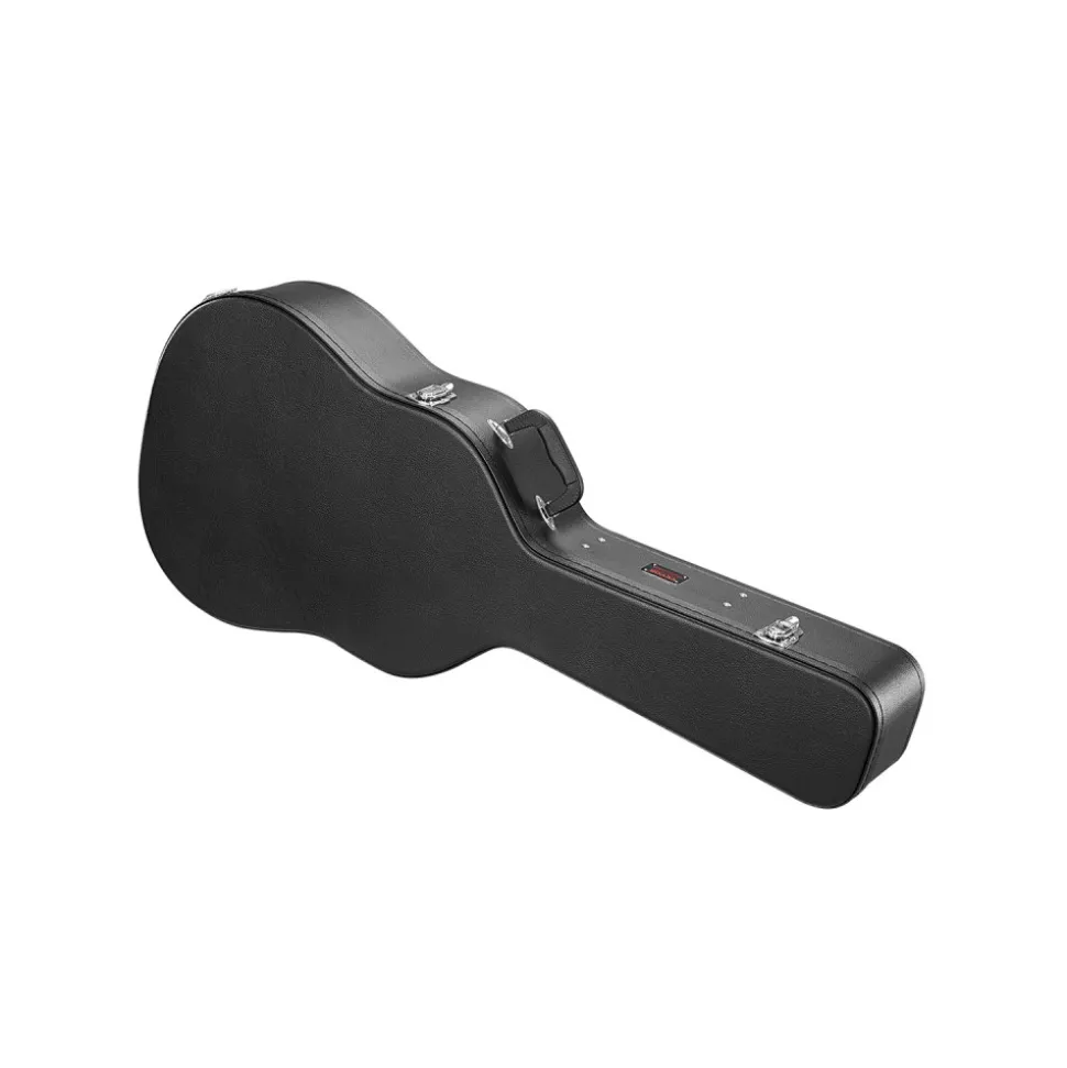 VEVOR Acoustic Guitar Hard Case, 43.31 in Gourd-Shaped Guitar Hard Case, With Lock Latch Key Handle, PVC Padding Soft Lining Water-Resistant Hard Shell Guitar Case, for 39-41 in Acoustic Guitar, Black