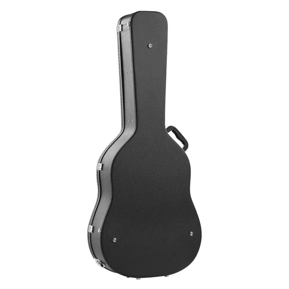VEVOR Acoustic Guitar Hard Case, 43.31 in Gourd-Shaped Guitar Hard Case, With Lock Latch Key Handle, PVC Padding Soft Lining Water-Resistant Hard Shell Guitar Case, for 39-41 in Acoustic Guitar, Black