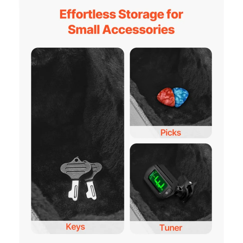 VEVOR Acoustic Guitar Hard Case, 43.31 in Gourd-Shaped Guitar Hard Case, With Lock Latch Key Handle, PVC Padding Soft Lining Water-Resistant Hard Shell Guitar Case, for 39-41 in Acoustic Guitar, Black