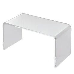 VEVOR Acrylic Coffee Table, C-Shaped Clear Acrylic End Table, 16.3 inch high Transparent Acrylic Side Table, for Coffee, Drink, Food, Snack used in Living Room, Courtyard, Terrace