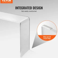 VEVOR Acrylic Console Table, Clear Acrylic End Table, Transparent Acrylic Side Table 37.95x15x29.13 inch, for Foyer, Living Room, Dining Room
