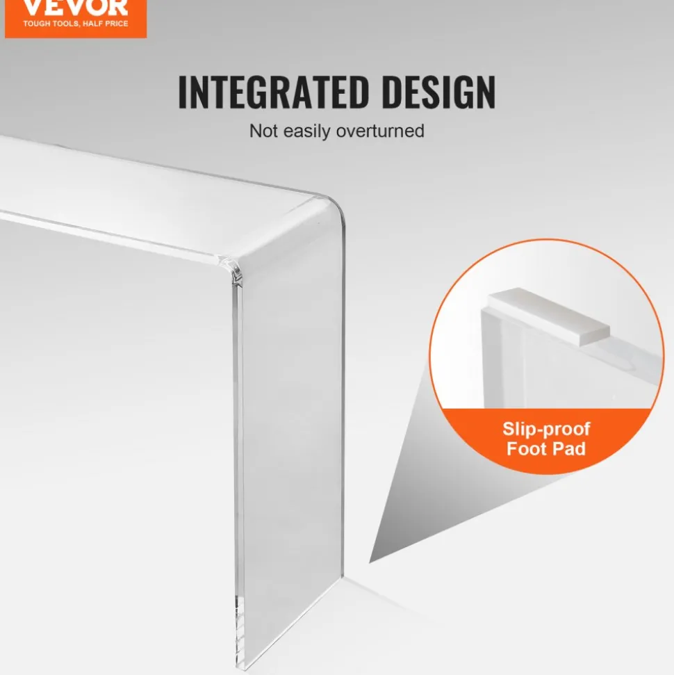 VEVOR Acrylic Console Table, Clear Acrylic End Table, Transparent Acrylic Side Table 37.95x15x29.13 inch, for Foyer, Living Room, Dining Room