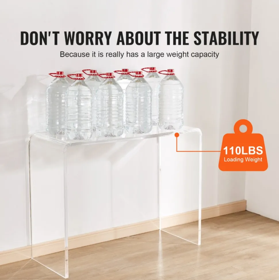 VEVOR Acrylic Console Table, Clear Acrylic End Table, Transparent Acrylic Side Table 37.95x15x29.13 inch, for Foyer, Living Room, Dining Room
