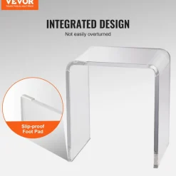 VEVOR Acrylic End Table, 2 pcs C-Shaped Lucite Side Tables, Clear Acrylic Side Table for Drink, Food, Snack used in Living Room, Bedroom, and Study