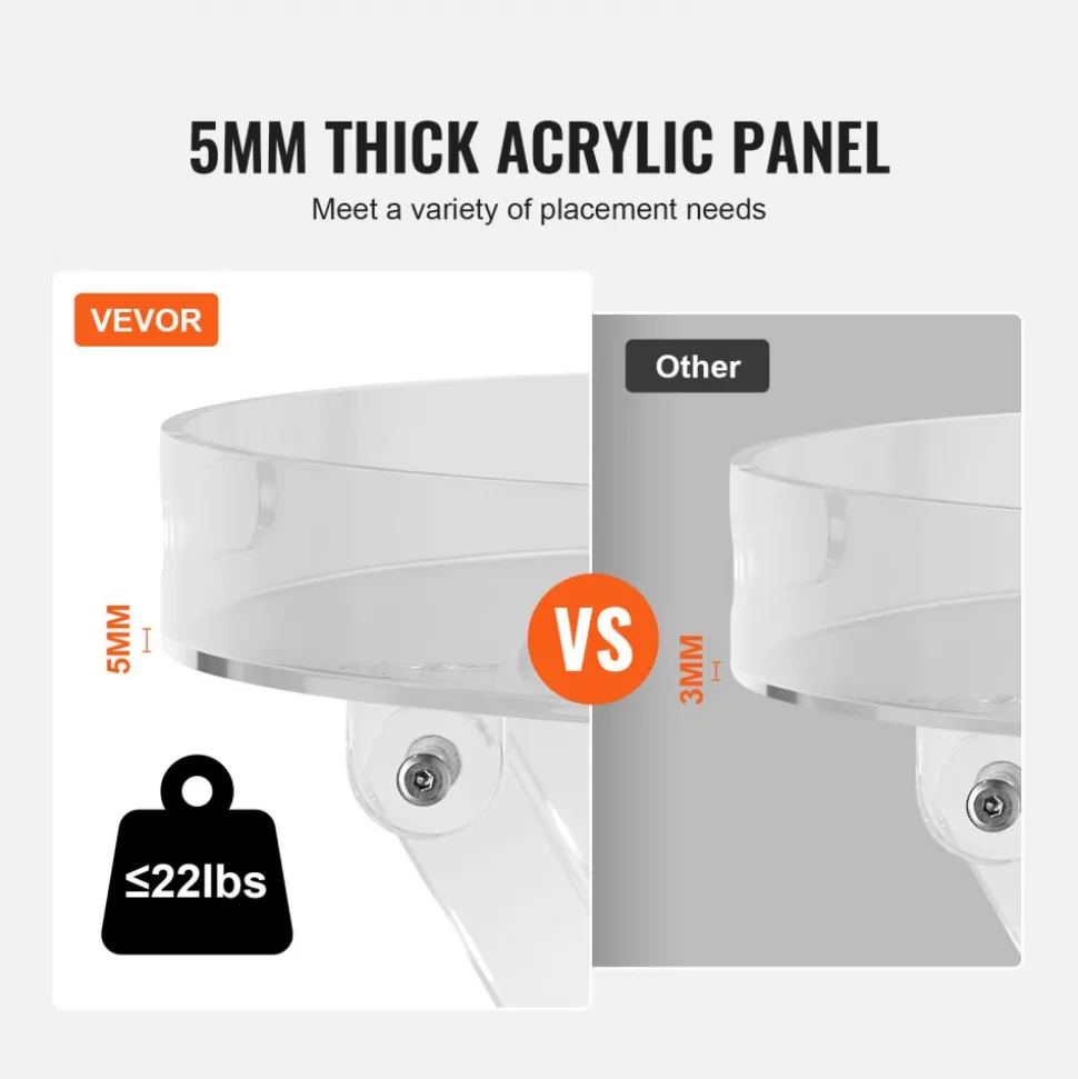 VEVOR Acrylic Folding Tray Table, Acrylic End Table with Folding X Leg, Clear Acrylic Side Table for Coffee, Drink, Food, Snack used in Living Room, Bedroom, and Study