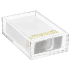 VEVOR Acrylic Napkin Holder, 9.1 x 5.5 x 2.6 inch, Clear Bathroom Guest Towel Storage Tray with U-Shaped Opening, Disposable Paper Towel Holder for Bathroom Kitchen Parties Weddings & Various Events