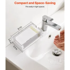 VEVOR Acrylic Napkin Holder, 9.1 x 5.5 x 2.6 inch, Clear Bathroom Guest Towel Storage Tray with U-Shaped Opening, Disposable Paper Towel Holder for Bathroom Kitchen Parties Weddings & Various Events