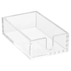 VEVOR Acrylic Napkin Holder, 9.1 x 5.5 x 2.6 inch, Clear Bathroom Guest Towel Storage Tray with U-Shaped Opening, Disposable Paper Towel Holder for Bathroom Kitchen Parties Weddings & Various Events