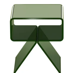 VEVOR Acrylic Nightstand Side Table, Modern Clear Bedside Table with Storage Shelf, Transparent Small End Desk for Living Room, Bedroom, Home Decor, No Assembly Needed, 11.8 x 15.4 x 17 in (Green)