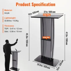 VEVOR Acrylic Podium, 47