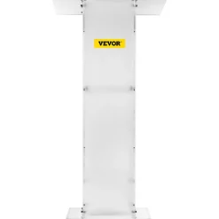 VEVOR Acrylic Podium 45" Tall Plexiglass Podium 26.8"x15" Table Acrylic Pulpits for Churches with 8 mm Thick Acrylic Board Acrylic Podiums and Lecterns Design for Lecture Recital Speech & Presentat