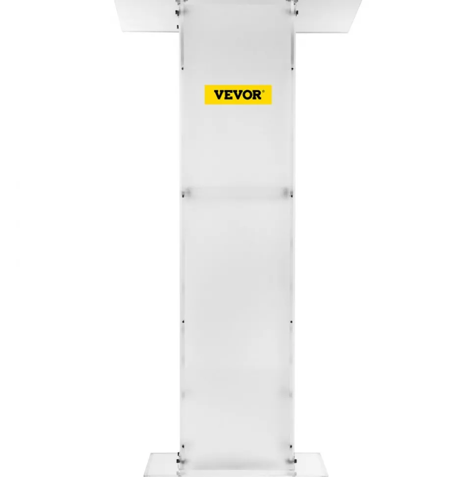 VEVOR Acrylic Podium 45" Tall Plexiglass Podium 26.8"x15" Table Acrylic Pulpits for Churches with 8 mm Thick Acrylic Board Acrylic Podiums and Lecterns Design for Lecture Recital Speech & Presentat